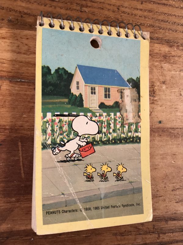 Plymouth Peanuts Snoopy Woodstock Roller Skate Memo Pad スヌーピー ビンテージ メモ帳 ウッドストック 70 80年代 Stimpy Vintage Collectible Toys スティンピー ビンテージ コレクタブル トイズ