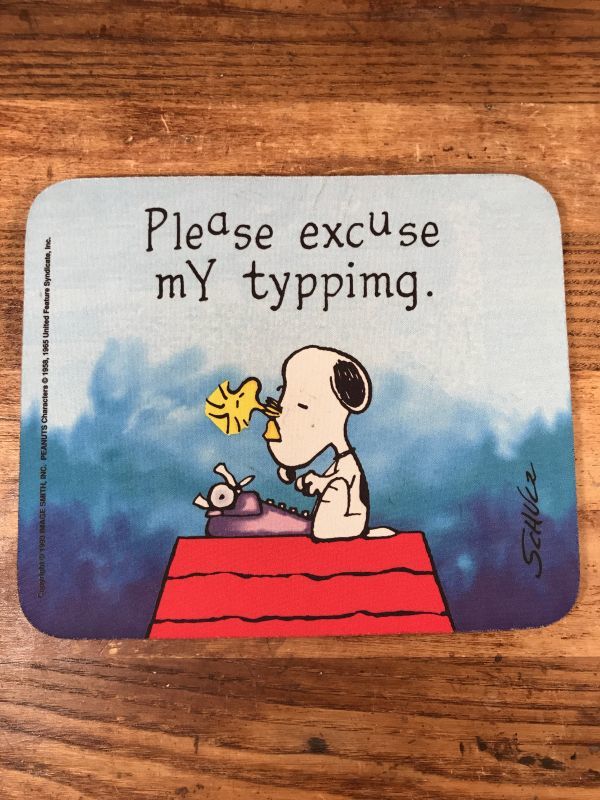 Peanuts Snoopy Woodstock Mouse Pad スヌーピー ビンテージ マウスパッド ウッドストック 90年代 Stimpy Vintage Collectible Toys スティンピー ビンテージ コレクタブル トイズ