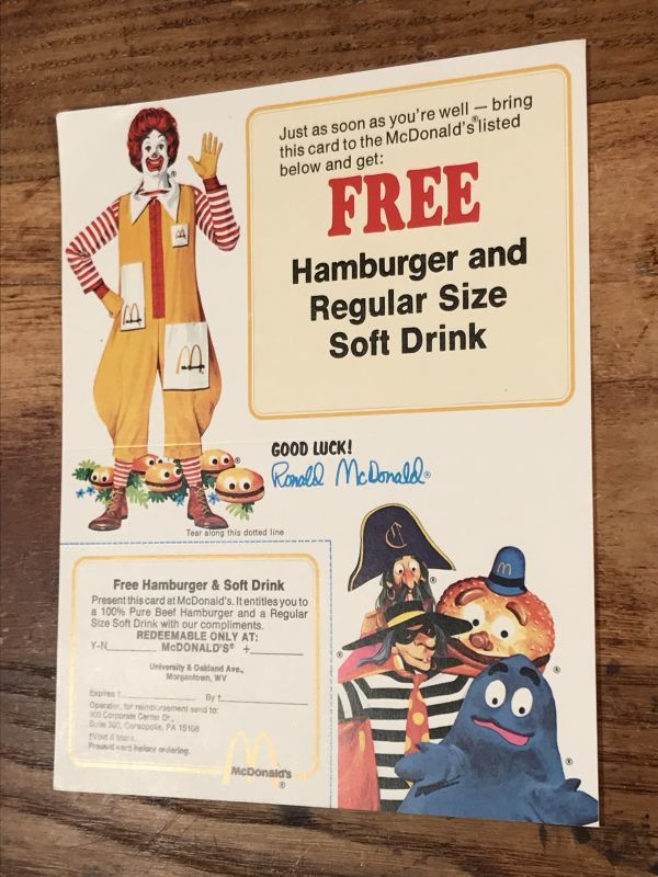 McDonald's “Good Luck! Ronald McDonald” Flyer Card マクドナルド