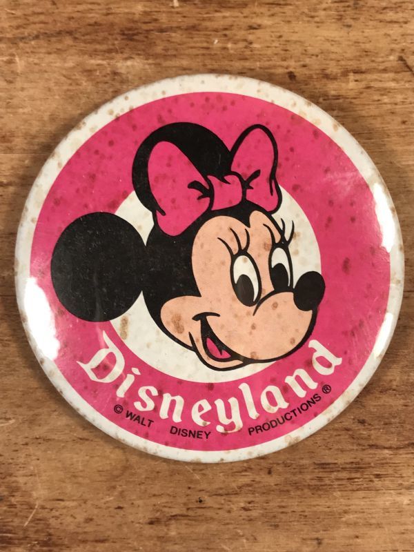 Disneyland Minnie Mouse Metal Pinback ミニーマウス ビンテージ 缶バッジ ディズニー 缶バッチ 70年代 Animation Character アニメーション系キャラクター Disney ディズニー 系 Stimpy Vintage Collectible Toys スティンピー ビンテージ コレクタブル トイズ