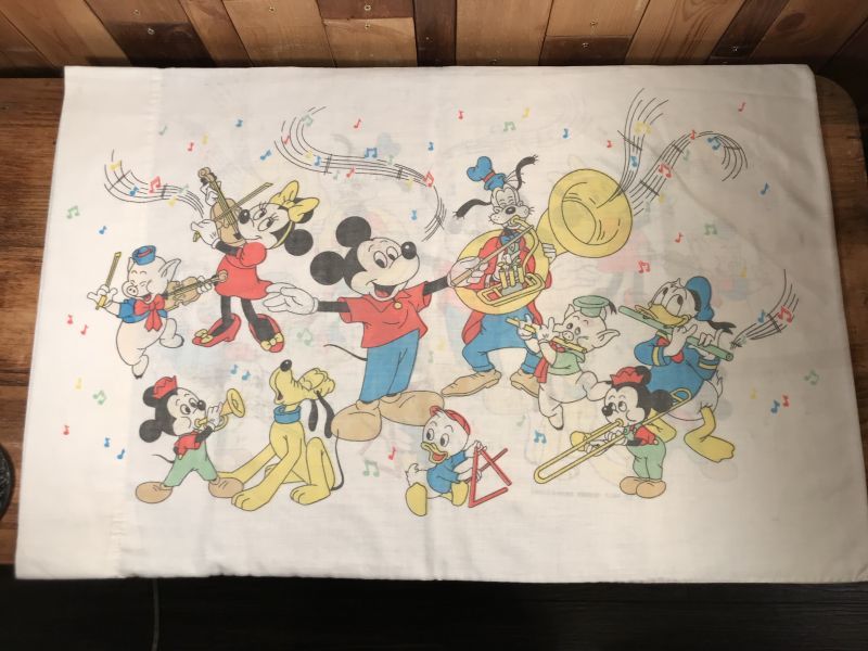 Disney Mickey Mouse March Pillow Case ミッキーマウスマーチ ビンテージ ピローケース ディズニー 枕カバー 70年代 Animation Character アニメーション系キャラクター Disney ディズニー 系 Stimpy Vintage Collectible Toys スティンピー ビンテージ コレクタブル