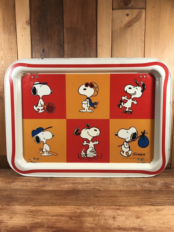 Peanuts Snoopy Folding Tin Desk Tray スヌーピー ビンテージ 折り畳みトレー ミニデスク 70年代 Animation Character アニメーション系キャラクター Snoopy Peanuts スヌーピー ピーナッツ 系 Stimpy Vintage Collectible Toys スティンピー ビンテージ