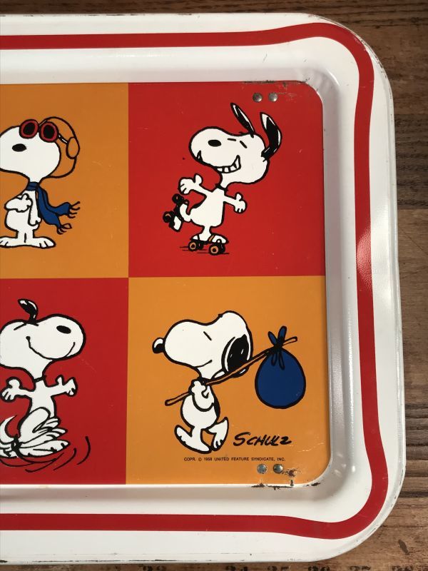 Peanuts Snoopy Folding Tin Desk Tray スヌーピー ビンテージ