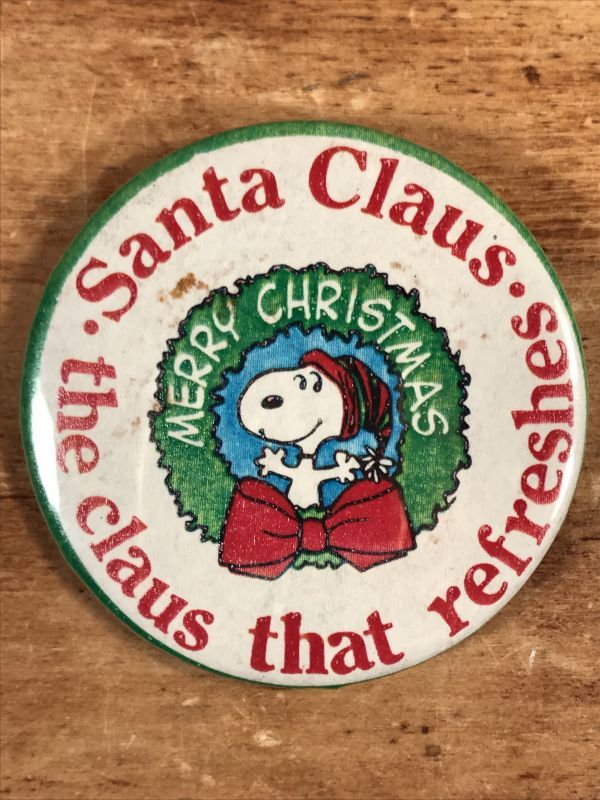 Peanuts Snoopy Santa Claus Pinback スヌーピー ビンテージ 缶バッジ サンタクロース 80年代 Animation Character アニメーション系キャラクター Snoopy Peanuts スヌーピー ピーナッツ 系 Stimpy Vintage Collectible Toys スティンピー ビンテージ コレクタブル