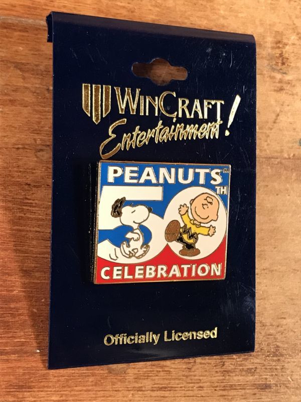 Win Craft Peanuts Snoopy 50th Celebration Pins スヌーピー ビンテージ ピンバッジ チャーリーブラウン 90年代 Animation Character アニメーション系キャラクター Snoopy Peanuts スヌーピー ピーナッツ 系 Stimpy Vintage Collectible Toys スティンピー