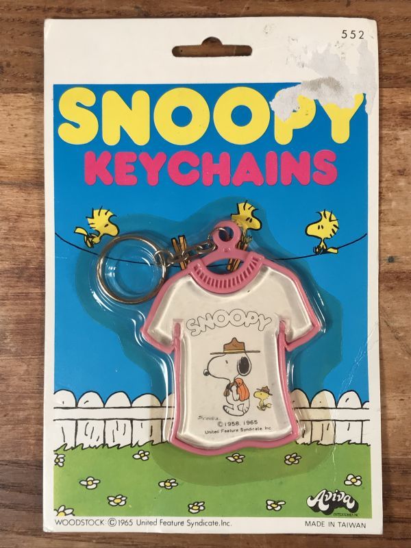Aviva Peanuts Snoopy T Shirt Keychain スヌーピー ビンテージ キーホルダー ウッドストック 80年代 Animation Character アニメーション系キャラクター Snoopy Peanuts スヌーピー ピーナッツ 系 Stimpy Vintage Collectible Toys スティンピー ビンテージ