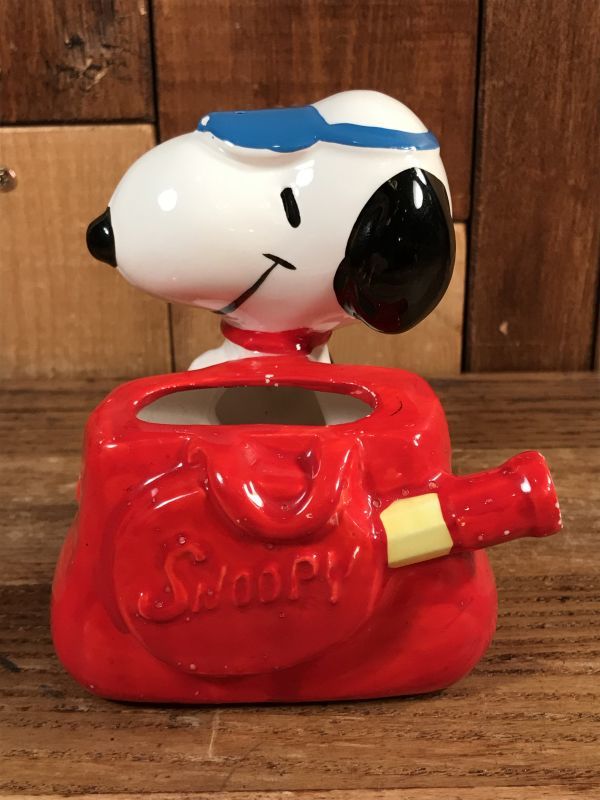 Peanuts Snoopy Tennis Ceramic Container スヌーピー ビンテージ セラミック容器 置物 70年代 Animation Character アニメーション系キャラクター Snoopy Peanuts スヌーピー ピーナッツ 系 Stimpy Vintage Collectible Toys スティンピー ビンテージ