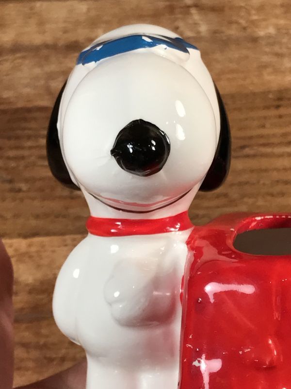 Peanuts Snoopy Tennis Ceramic Container スヌーピー ビンテージ セラミック容器 置物 70年代 Animation Character アニメーション系キャラクター Snoopy Peanuts スヌーピー ピーナッツ 系 Stimpy Vintage Collectible Toys スティンピー ビンテージ