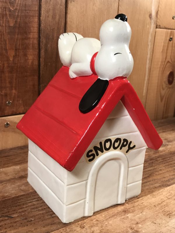 80s Determined Snoopy Plush Bank /スヌーピー ぬいぐるみ 貯金箱