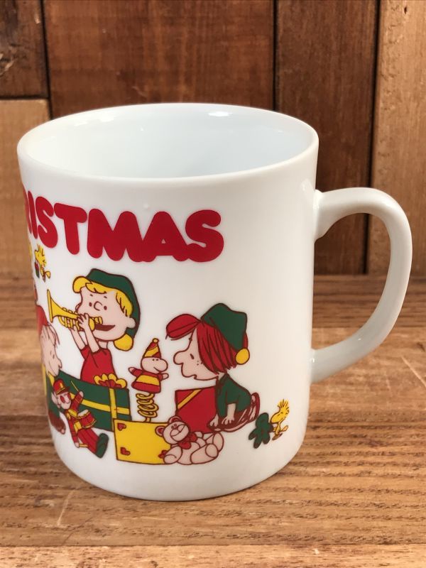 Peanuts Snoopy Merry Christmas Ceramic Mug スヌーピー ビンテージ マグカップ 陶器 70年代 Animation Character アニメーション系キャラクター Snoopy Peanuts スヌーピー ピーナッツ 系 Stimpy Vintage Collectible Toys スティンピー ビンテージ コレクタブル