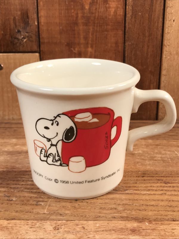 Taylor Peanuts Snoopy Hot Chocolate Ceramic Mug スヌーピー ビンテージ マグカップ 陶器 70年代 Animation Character アニメーション系キャラクター Snoopy Peanuts スヌーピー ピーナッツ 系 Stimpy Vintage Collectible Toys スティンピー ビンテージ