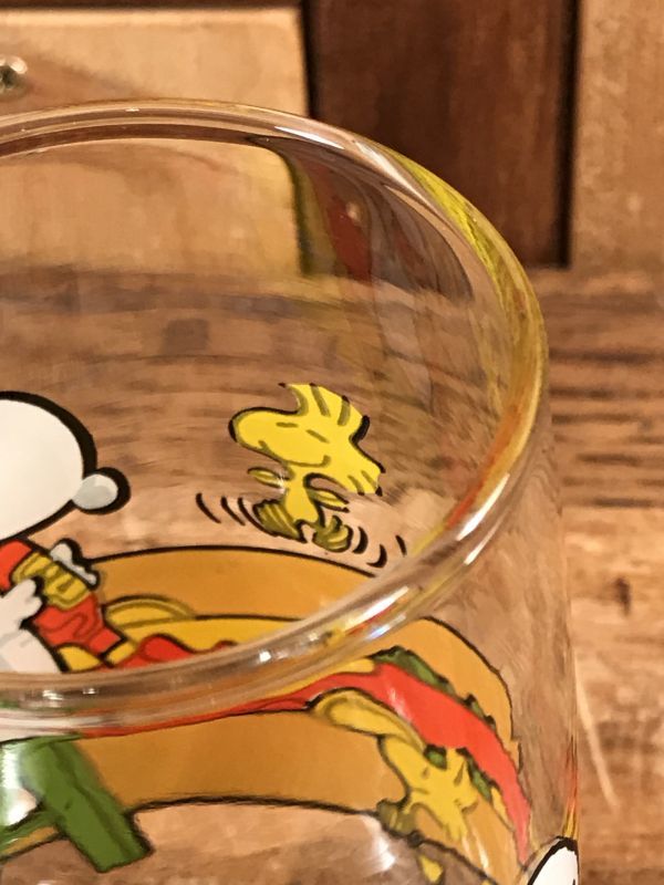 Peanuts Snoopy Hamburger Hotdog Glass スヌーピー ビンテージ グラスコップ 70 80年代 Animation Character アニメーション系キャラクター Snoopy Peanuts スヌーピー ピーナッツ 系 Stimpy Vintage Collectible Toys スティンピー ビンテージ コレクタブル