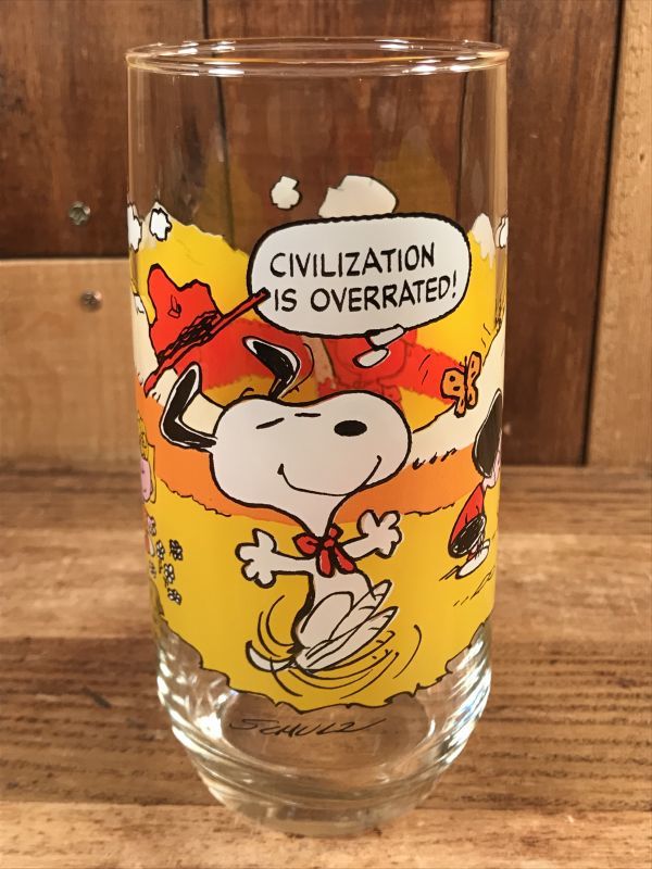 McDonald's Camp Snoopy Collection “Clvilization...” Glass