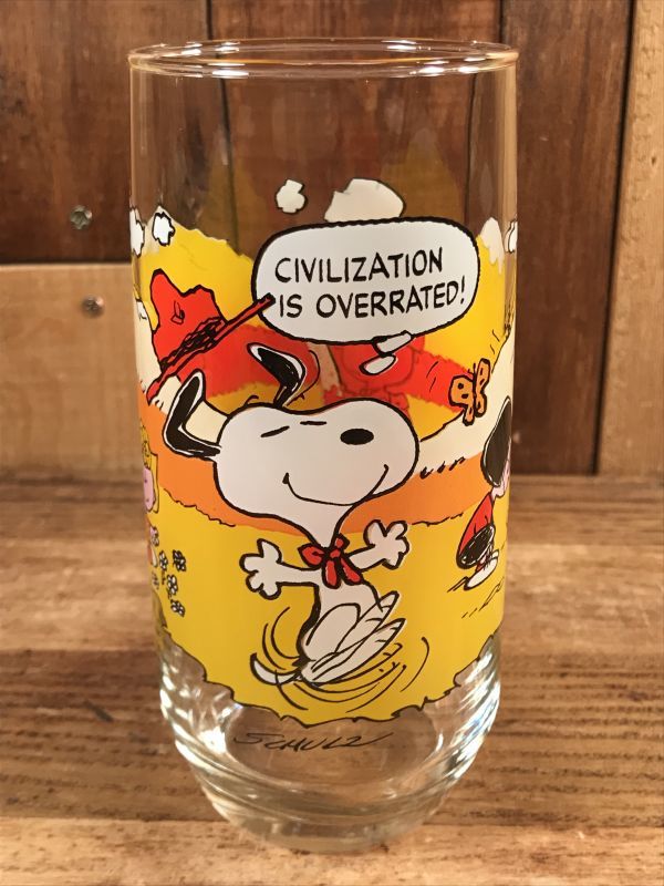 Mcdonald S Camp Snoopy Collection Clvilization Glass スヌーピー ビンテージ グラスコップ 80年代 Animation Character アニメーション系キャラクター Snoopy Peanuts スヌーピー ピーナッツ 系 Stimpy Vintage Collectible Toys スティンピー ビンテージ