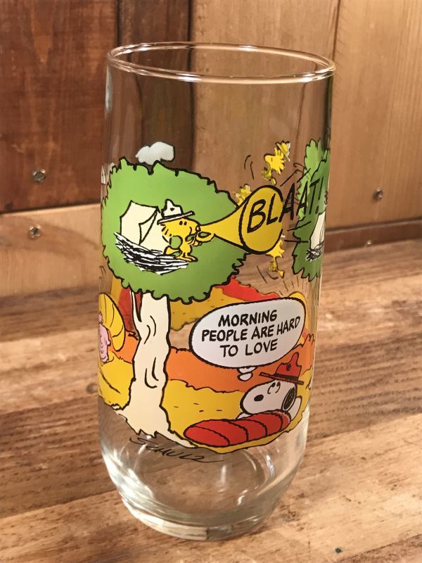 Mcdonald S Camp Snoopy Collection Morning People Glass スヌーピー ビンテージ グラス コップ 80年代 Animation Character アニメーション系キャラクター Snoopy Peanuts スヌーピー ピーナッツ 系 Stimpy Vintage Collectible Toys スティンピー ビンテージ