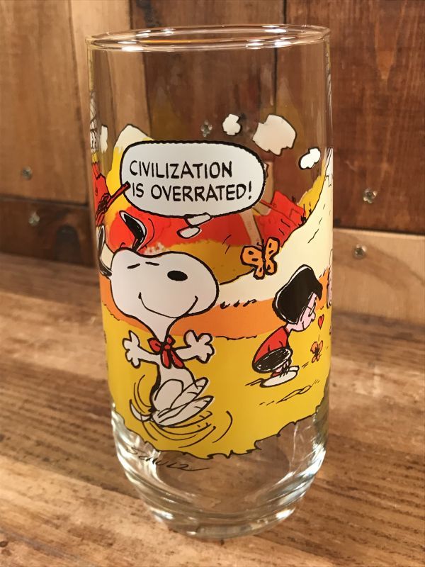 Mcdonald S Camp Snoopy Collection Clvilization Glass スヌーピー ビンテージ グラスコップ 80年代 Animation Character アニメーション系キャラクター Snoopy Peanuts スヌーピー ピーナッツ 系 Stimpy Vintage Collectible Toys スティンピー ビンテージ