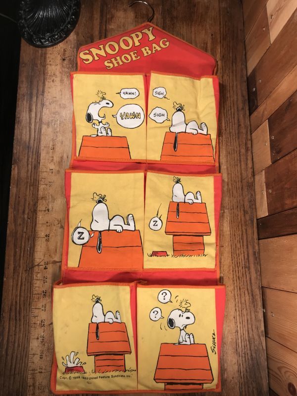 Peanuts Snoopy Shoe Bag Wall Pocket スヌーピー ビンテージ シューバッグ ウォールポケット 70年代 Animation Character アニメーション系キャラクター Snoopy Peanuts スヌーピー ピーナッツ 系 Stimpy Vintage Collectible Toys スティンピー ビンテージ