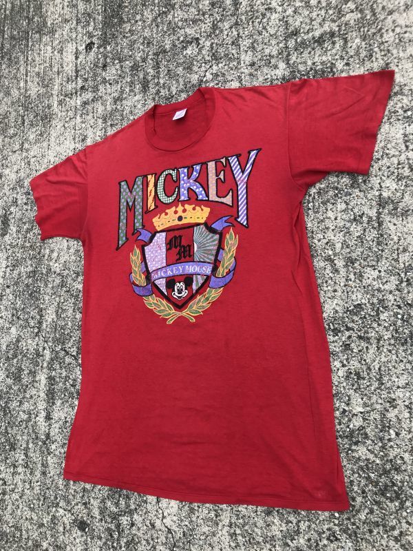 Disney Mickey Mouse “Coat of Arms” T-Shirt　ミッキーマウス　ビンテージ　Tシャツ　ディズニー　80~90年代