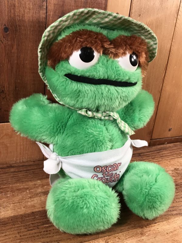 Hasbro Softies Sesame Street Oscar The Grouch Plush Doll オスカー ビンテージ ぬいぐるみ セサミストリート 80年代 Animation Character アニメーション系キャラクター Jim Henson Sesame Street ジムヘンソン セサミストリート 系 Stimpy Vintage Collectible