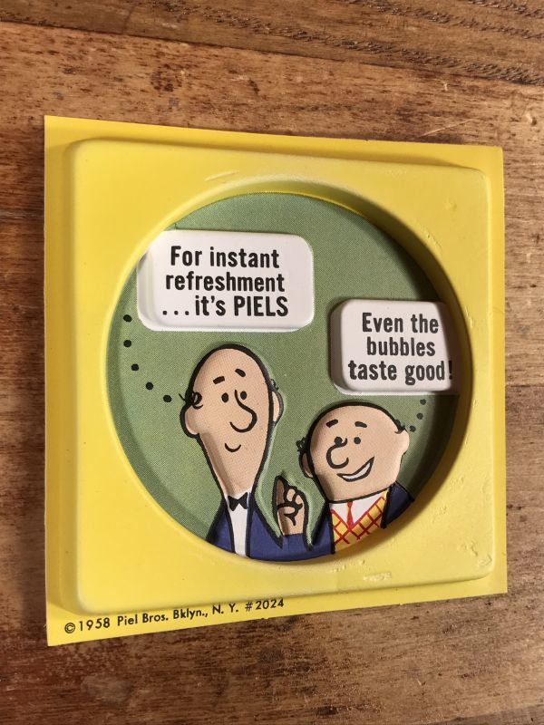 Piels Beer Bert Harry Plastic Coaster ピールズビール ビンテージ コースター バート ハリー 企業キャラクター 70年代 Advertising Character 企業系キャラクター Drink 飲料 系 Stimpy Vintage Collectible Toys スティンピー ビンテージ コレクタブル トイズ