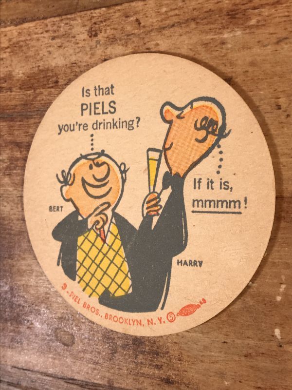 Piels Beer Bert Harry Coaster ピールズビール ビンテージ コースター バート ハリー 60年代 Advertising Character 企業系キャラクター Drink 飲料 系 Stimpy Vintage Collectible Toys スティンピー ビンテージ コレクタブル トイズ