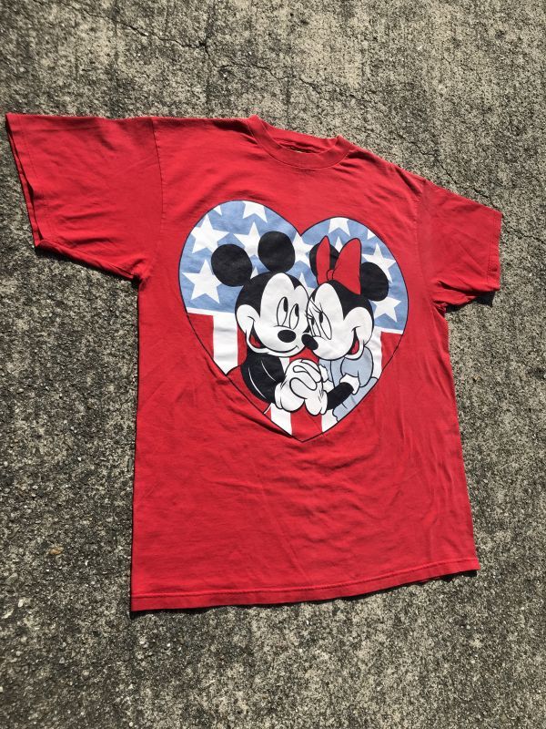 Disney Mickey Minnie Mouse Love T Shirt ミッキー ミニーマウス ビンテージ Tシャツ 古着 90年代 Animation Character アニメーション系キャラクター Disney ディズニー 系 Stimpy Vintage Collectible Toys スティンピー ビンテージ コレクタブル トイズ