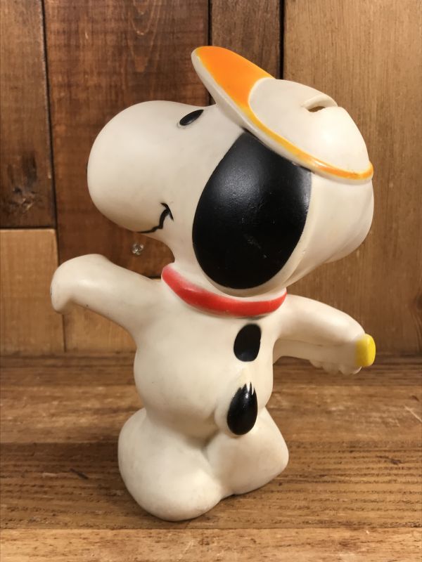 格安店 SNOOPY ビンテージ スヌーピー スキー ソフビ貯金箱 人形