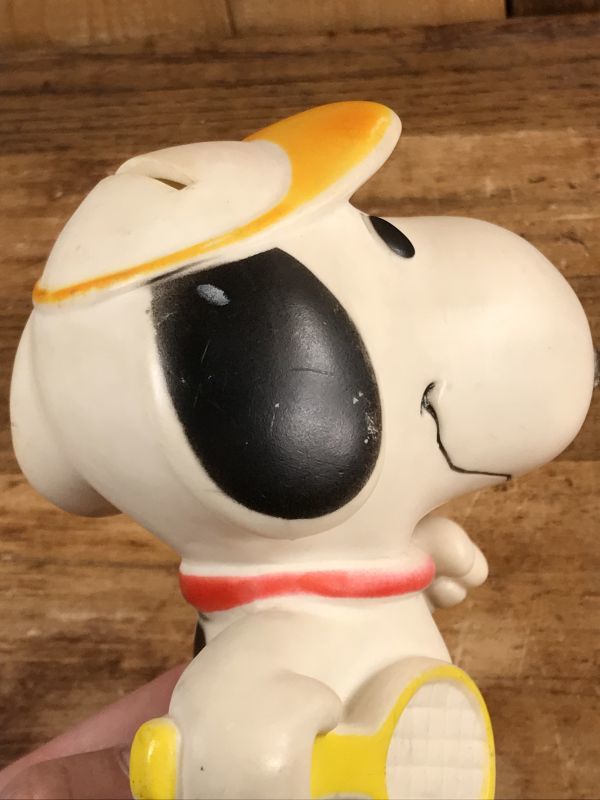 超安い】 SNOOPY ビンテージ スヌーピー スキー ソフビ貯金箱 人形