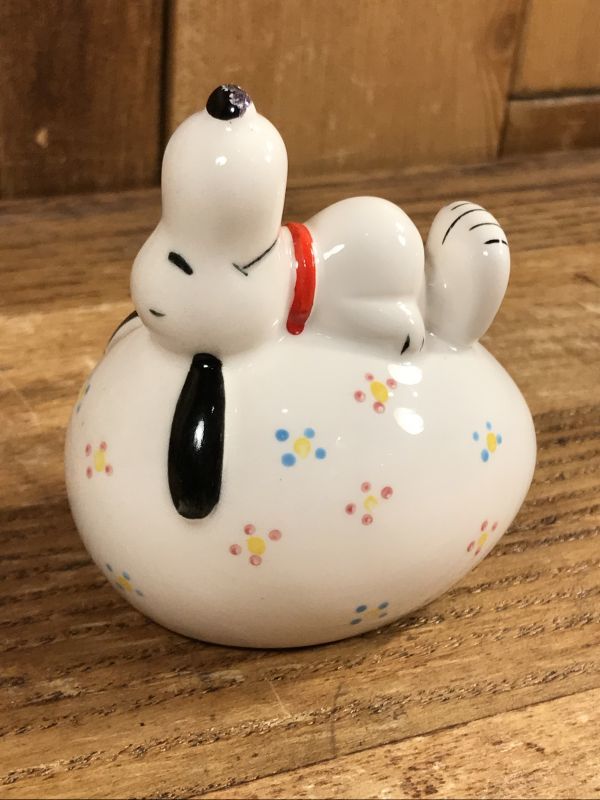 Peanuts Snoopy Easter Egg Ceramic Coin Bank スヌーピー ビンテージ コインバンク 貯金箱 70年代 Animation Character アニメーション系キャラクター Snoopy Peanuts スヌーピー ピーナッツ 系 Stimpy Vintage Collectible Toys スティンピー ビンテージ