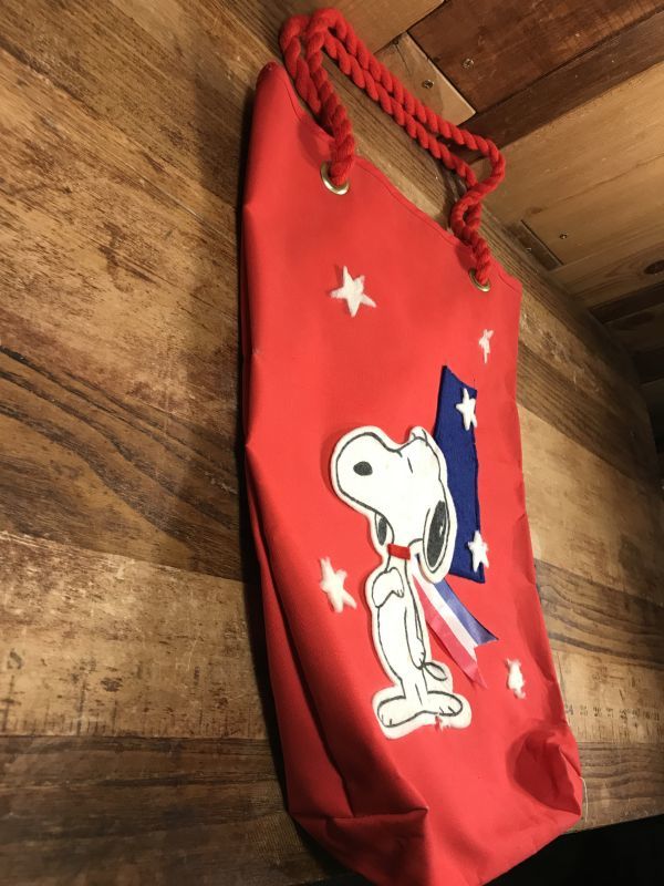 最終値下げスヌーピー　手提げバッグ　ヴィンテージ Peanuts Snoopy Tote Bag スヌーピー ビンテージ 手提げかばん
