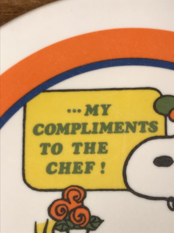 【美品】PEANUTS スヌーピー ヴィンテージ プレート Peanuts Snoopy  My Compliments To The Chef! Plate