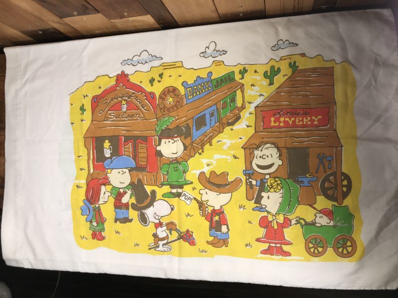 Peanuts Snoopy Story Pillow Case スヌーピー ビンテージ ピロー