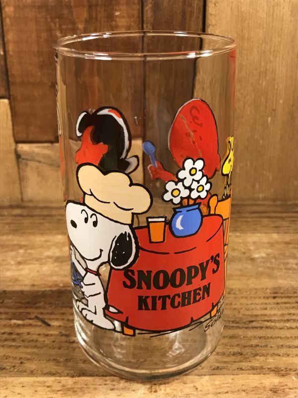 Peanuts Snoopy S Kitchen Glass スヌーピー ビンテージ グラス ピーナッツギャング 70 80年代 Animation Character アニメーション系キャラクター Snoopy Peanuts スヌーピー ピーナッツ 系 Stimpy Vintage Collectible Toys スティンピー ビンテージ コレクタブル