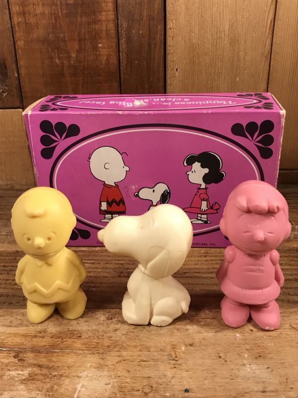 Peanuts Gang Charlie Brown Snoopy Lucy 3 Soaps ピーナッツギャング ビンテージ 石鹸 スヌーピー 70年代 Animation Character アニメーション系キャラクター Snoopy Peanuts スヌーピー ピーナッツ 系 Stimpy Vintage Collectible Toys スティンピー ビンテージ