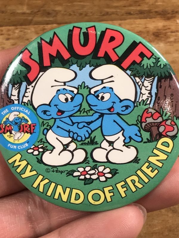 Smurf “My Kind Of Friend” Pinbacks スマーフ ビンテージ 缶バッジ 80 ...