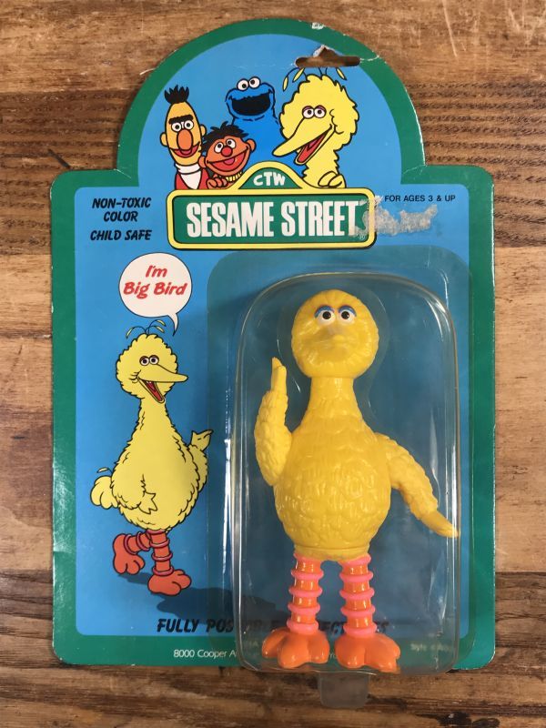 Sesame Street Big Bird Poseable Figures ビッグバード ビンテージ アクションフィギュア セサミストリート 80年代 Animation Character アニメーション系キャラクター Jim Henson Sesame Street ジムヘンソン セサミストリート 系 Stimpy Vintage Collectible Toys