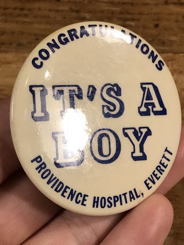 Congratulations It's A Boy Pinback 出産 ビンテージ 缶バッジ 缶